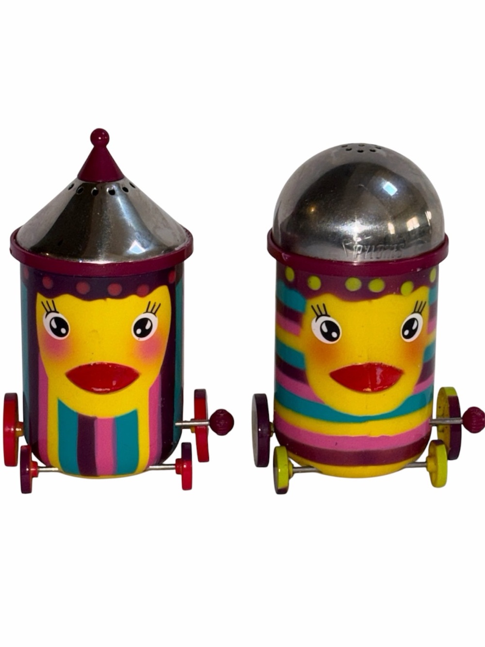 PYLONES OF PARIS WHIMSICAL CANARY BIRD MOBILE SALT & PEPPER SHAKERS UNUSED